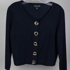 🖤 Spence Black Gold Button Cardigan – M